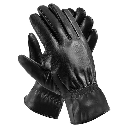 Unisex Leather Winter Gloves-Windproof, Warm & Stylish Gold Weather Wear