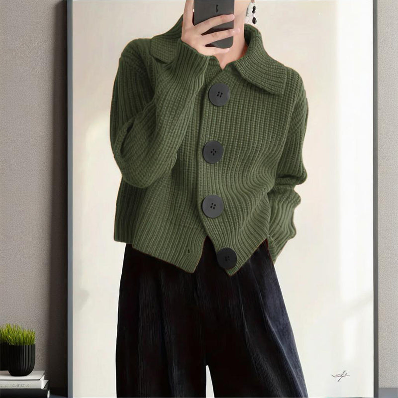Cozy Plus Size Ribbed Cardigan – Soft Long Sleeve Knit Sweater for Fall & Winter