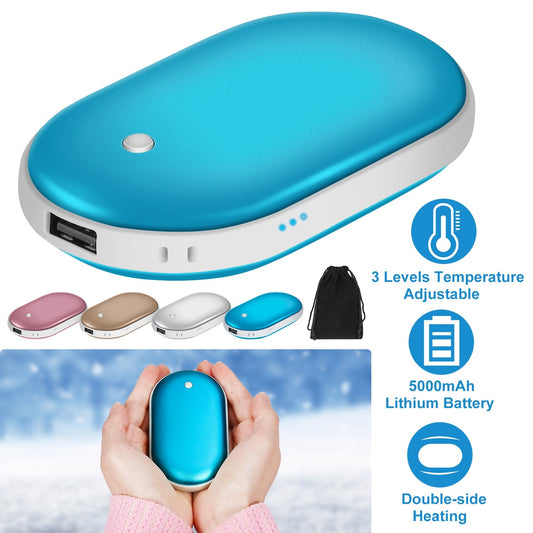 Rechargeable Hand  Warmer & Power Bank-5000mAh Portable Double-Sided Heater