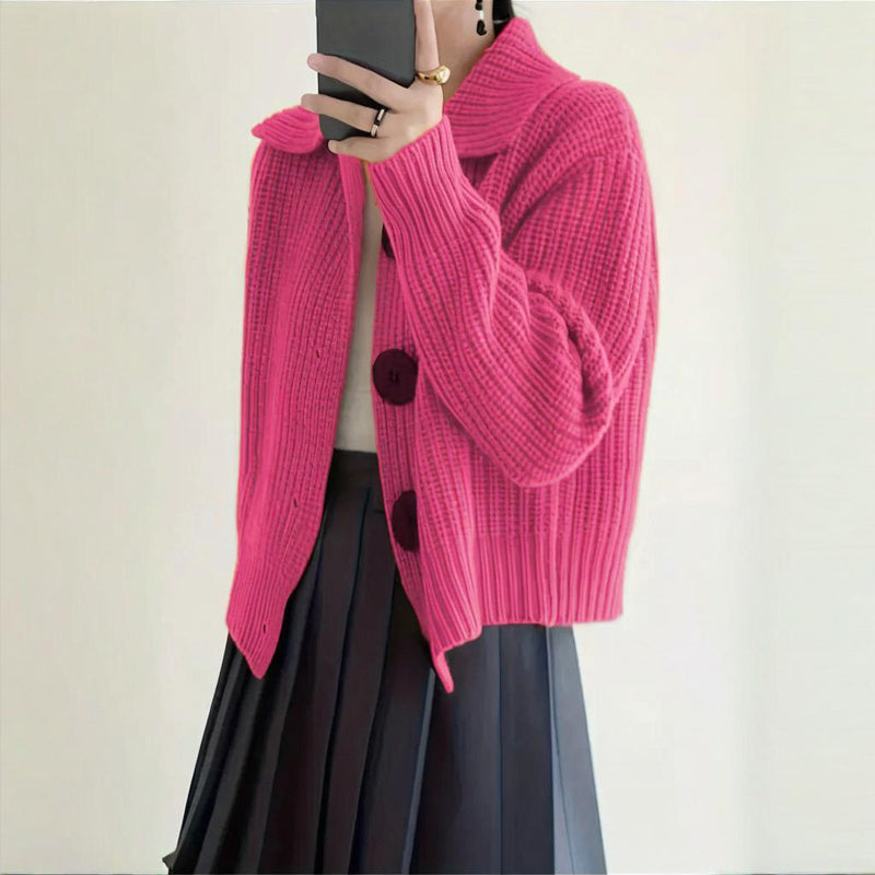 Cozy Plus Size Ribbed Cardigan – Soft Long Sleeve Knit Sweater for Fall & Winter
