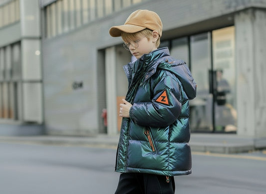 Western Style Big Kids Thick Winter Children's White Duck Down Jacket
