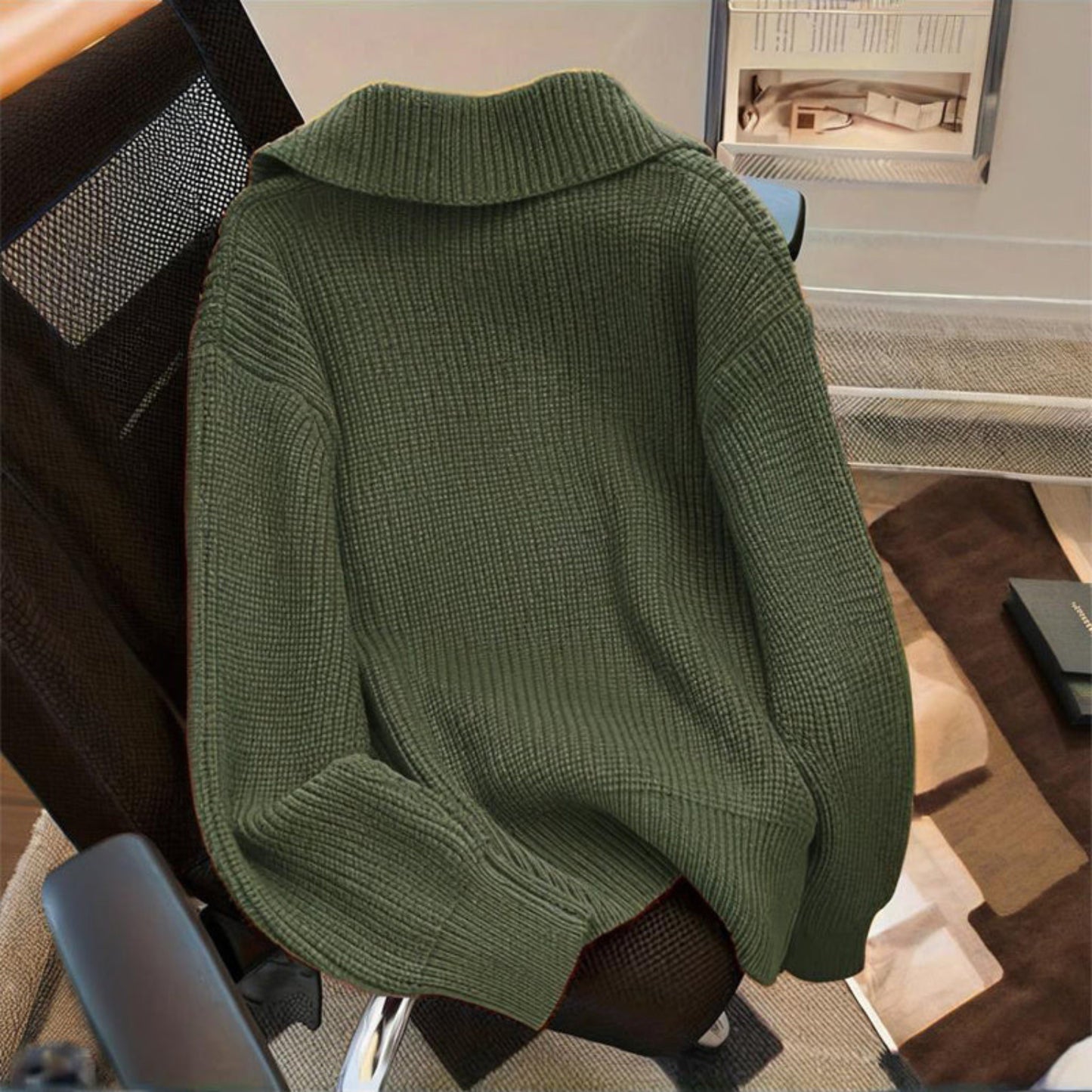 Cozy Plus Size Ribbed Cardigan – Soft Long Sleeve Knit Sweater for Fall & Winter