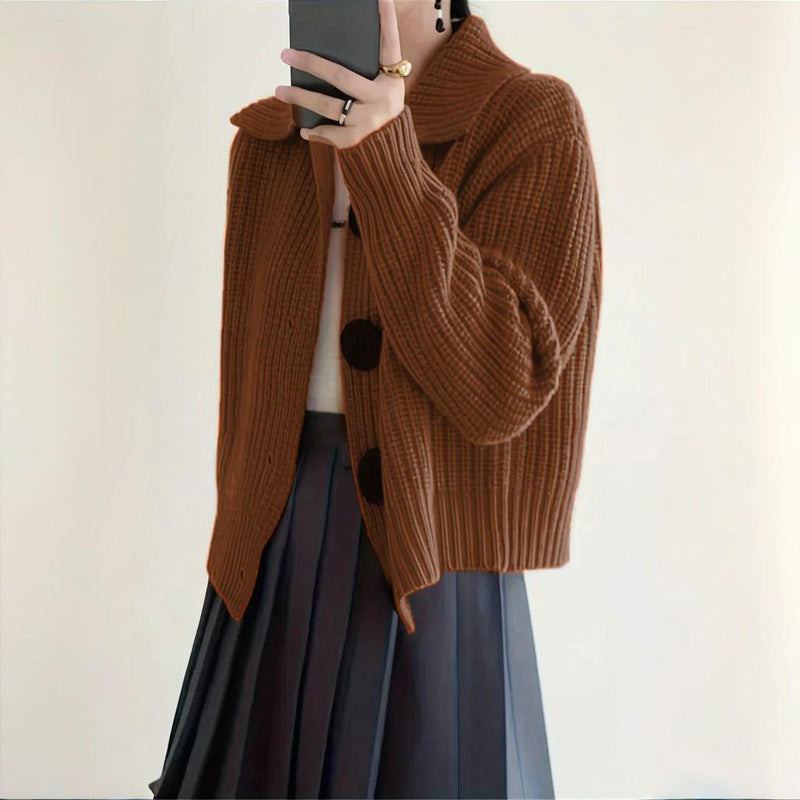 Cozy Plus Size Ribbed Cardigan – Soft Long Sleeve Knit Sweater for Fall & Winter