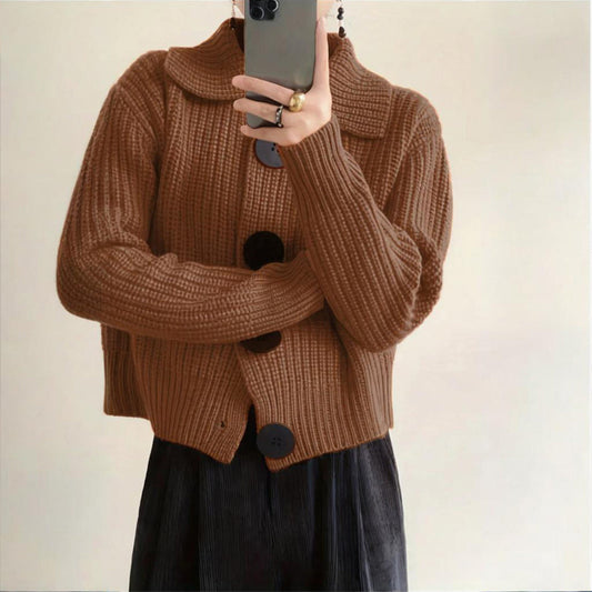 Cozy Plus Size Ribbed Cardigan – Soft Long Sleeve Knit Sweater for Fall & Winter