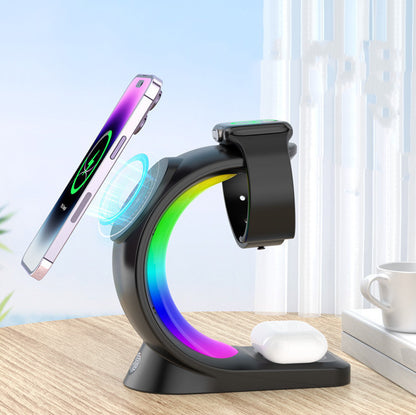 4 In 1 Magnetic Wireless Charger Fast Charging Station-Fast Charger for iPhone ,AirPods&Apple Watch