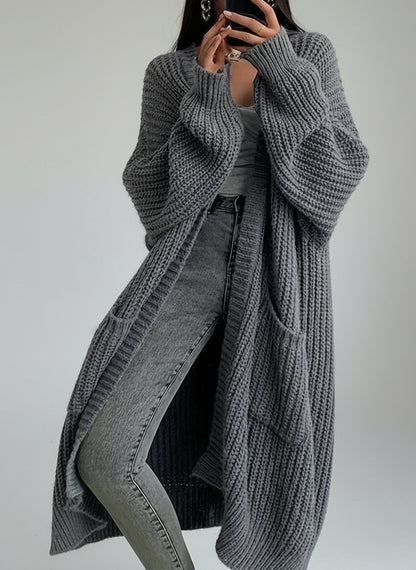Autumn And Winter Lazy Style Long Cardigan Sweater For Women, Loose And Versatile, Long Sleeve Knitted Cardigan.